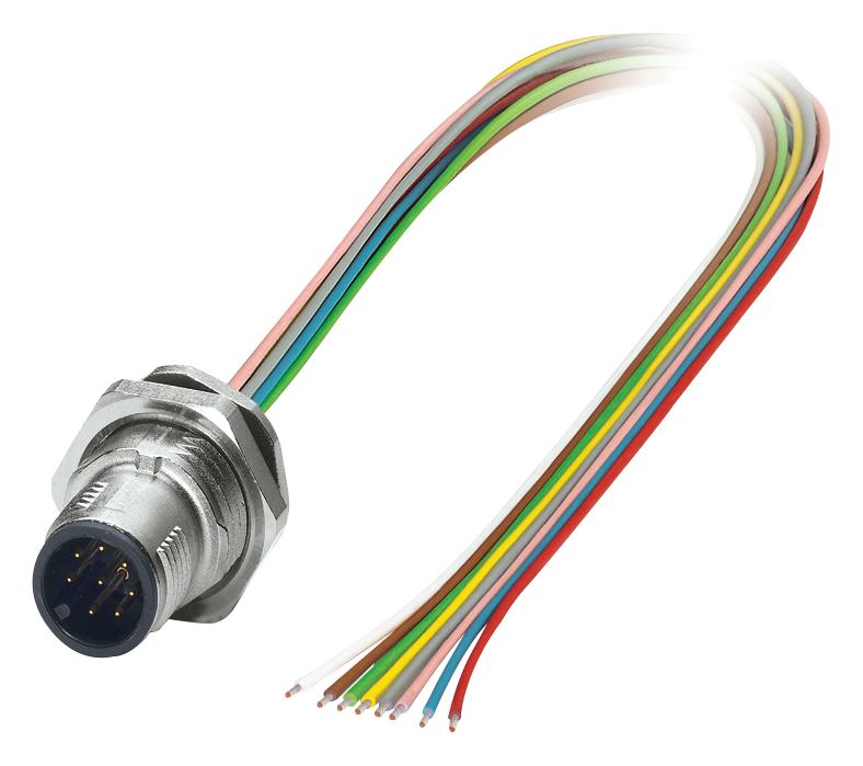 Phoenix Contact 1419700 Sensor Cord, 12P, M12 Plug-Free End