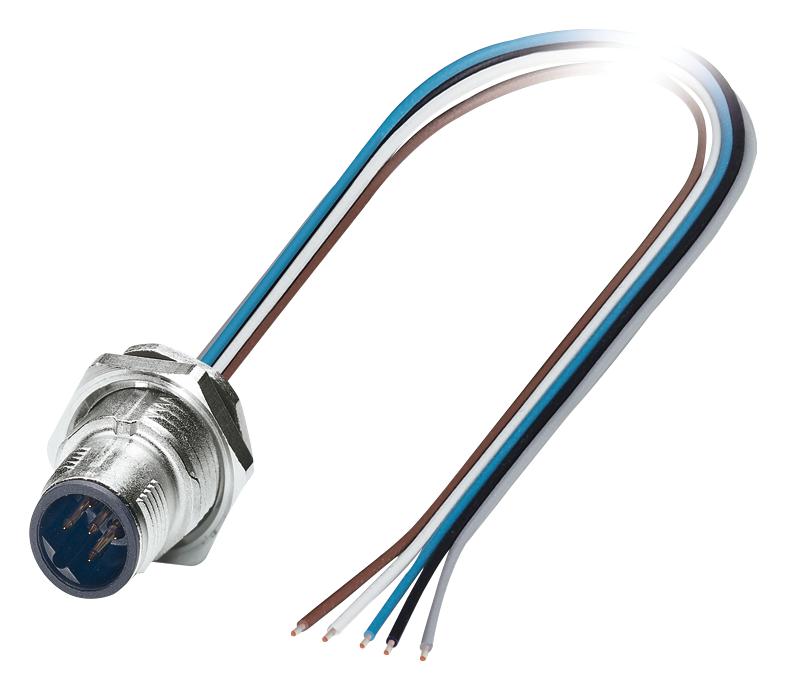 Phoenix Contact 1419661 Sensor Cord, 5P, M12 Plug-Free End, 0.5M