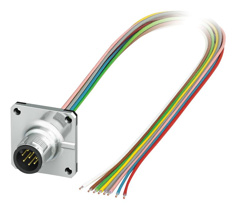 Phoenix Contact 1441561 Sensor Cord, 8P, M12 Plug-Free End, 0.5M