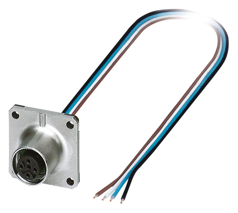 Phoenix Contact 1420003 Sensor Cord, 4P, M12 Rcpt-Free End, 0.5M