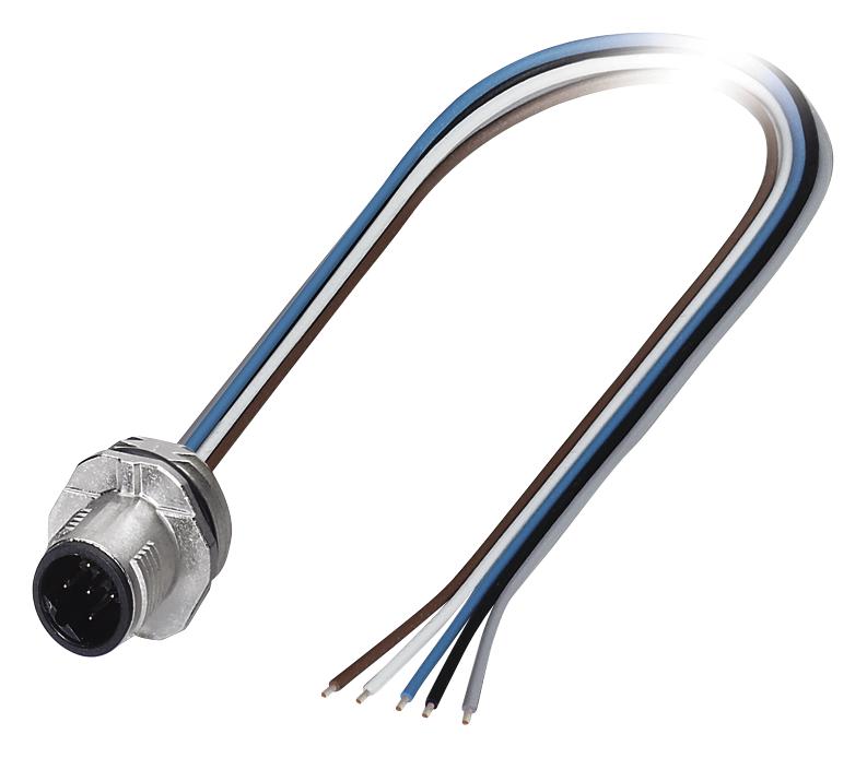 Phoenix Contact 1520013 Sensor Cord, 5P, M12 Plug-Free End, 0.5M