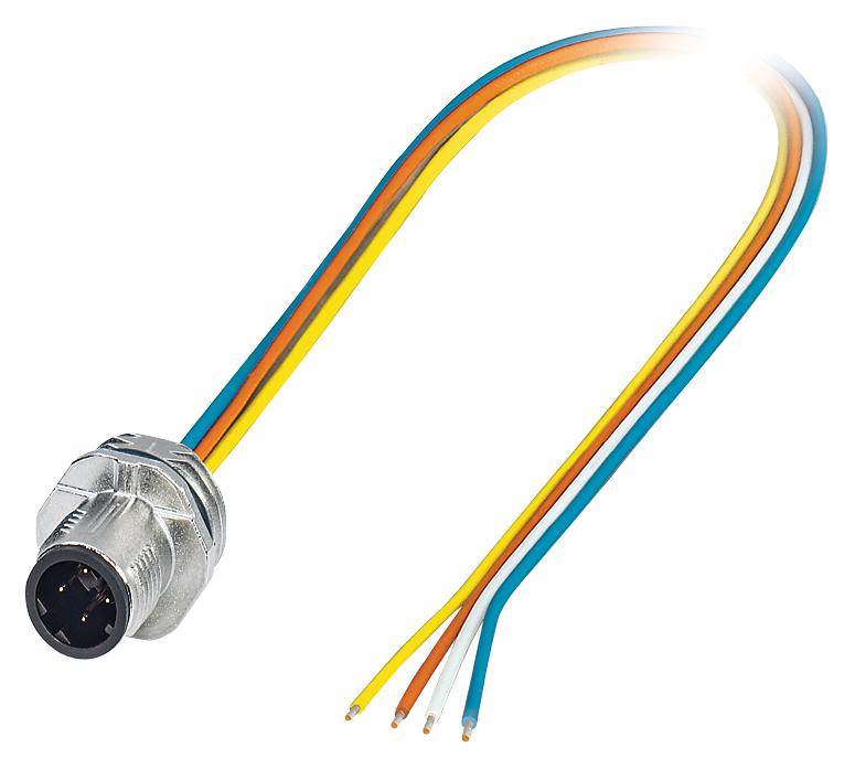 Phoenix Contact 1551558 Sensor Cord, 4P, M12 Plug-Free End, 0.5M