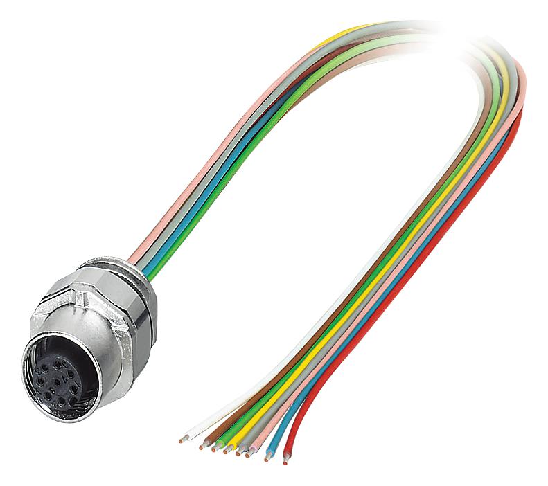 Phoenix Contact 1523489 Sensor Cord, 8P, M12 Rcpt-Free End, 0.5M