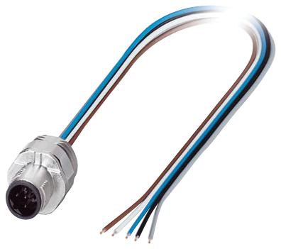 Phoenix Contact 1520026 Sensor Cord, 5P, M12 Plug-Free End, 0.5M