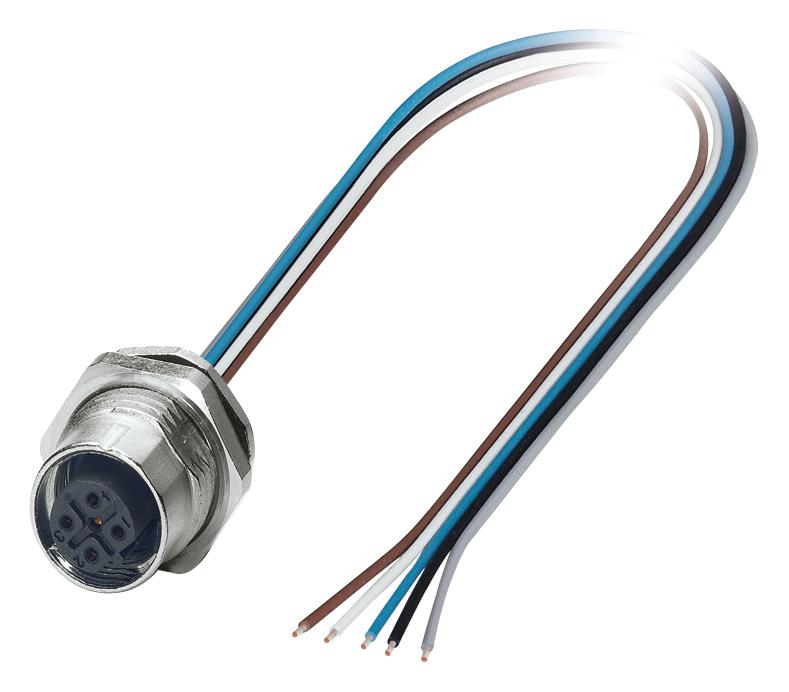 Phoenix Contact 1419674 Sensor Cord, 5P, M12 Rcpt-Free End, 0.5M