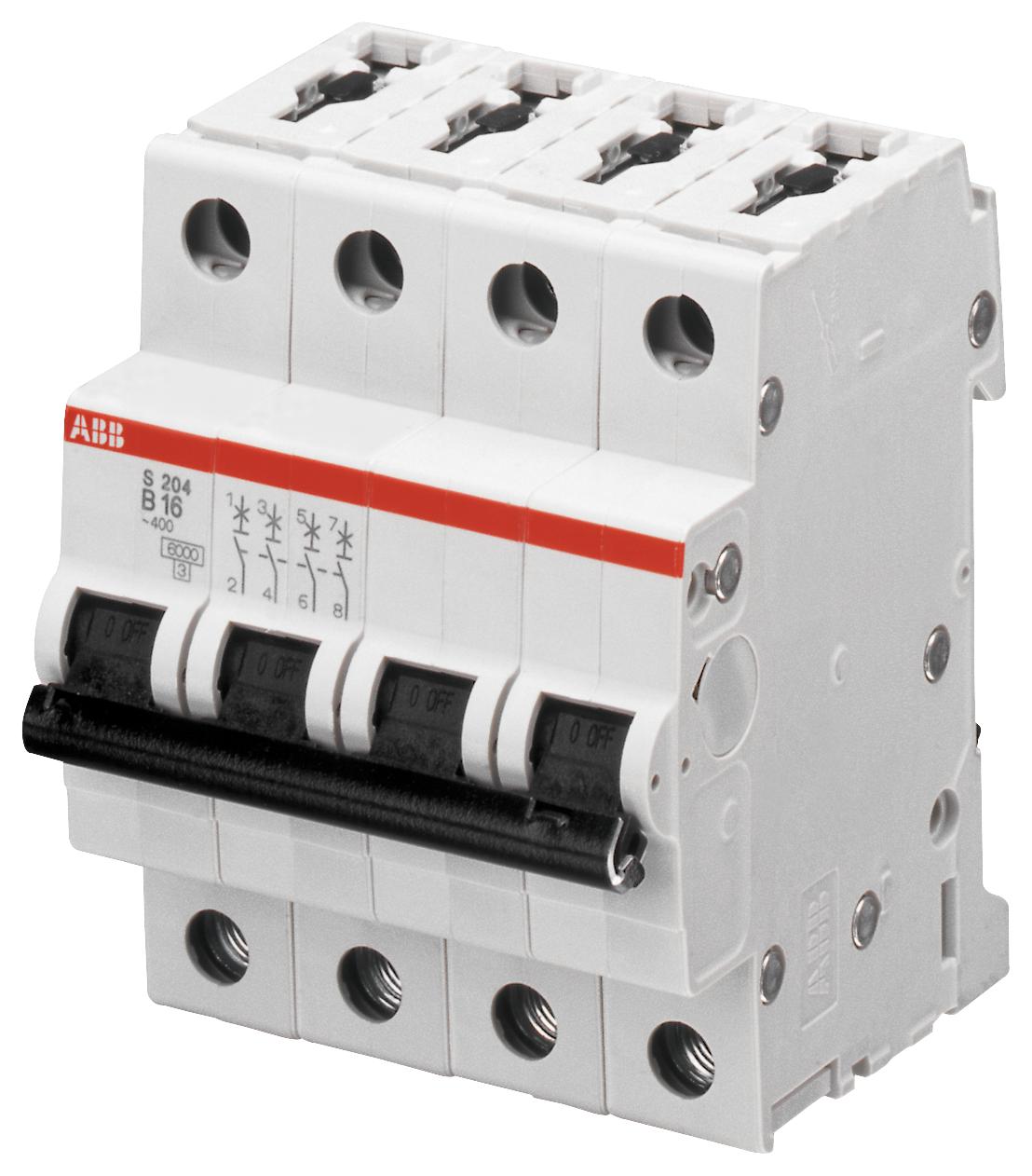 Abb S204M-D32 Circuit Breaker, Thermal Mag, 4 Pole