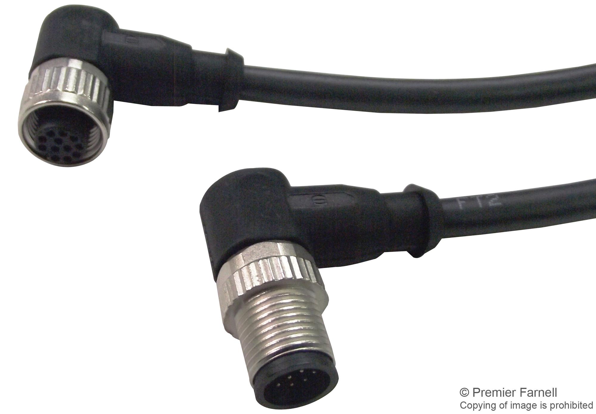 HARTING 21 34 868 7C78 010 Sensor Cord, 12P, M12 Plug-Plug, 1M