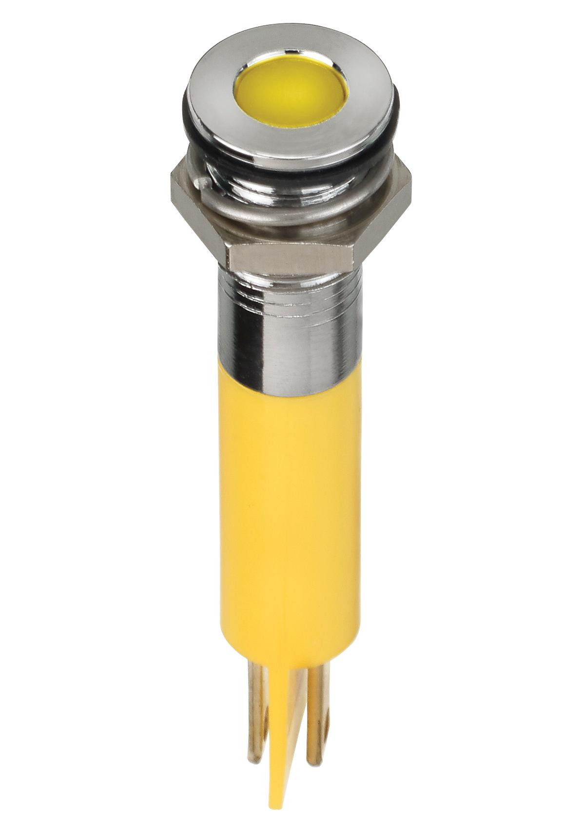 APEM Q8F1Cxxy12E Led Indicator, Panel, 8mm, Yellow, 12Vdc