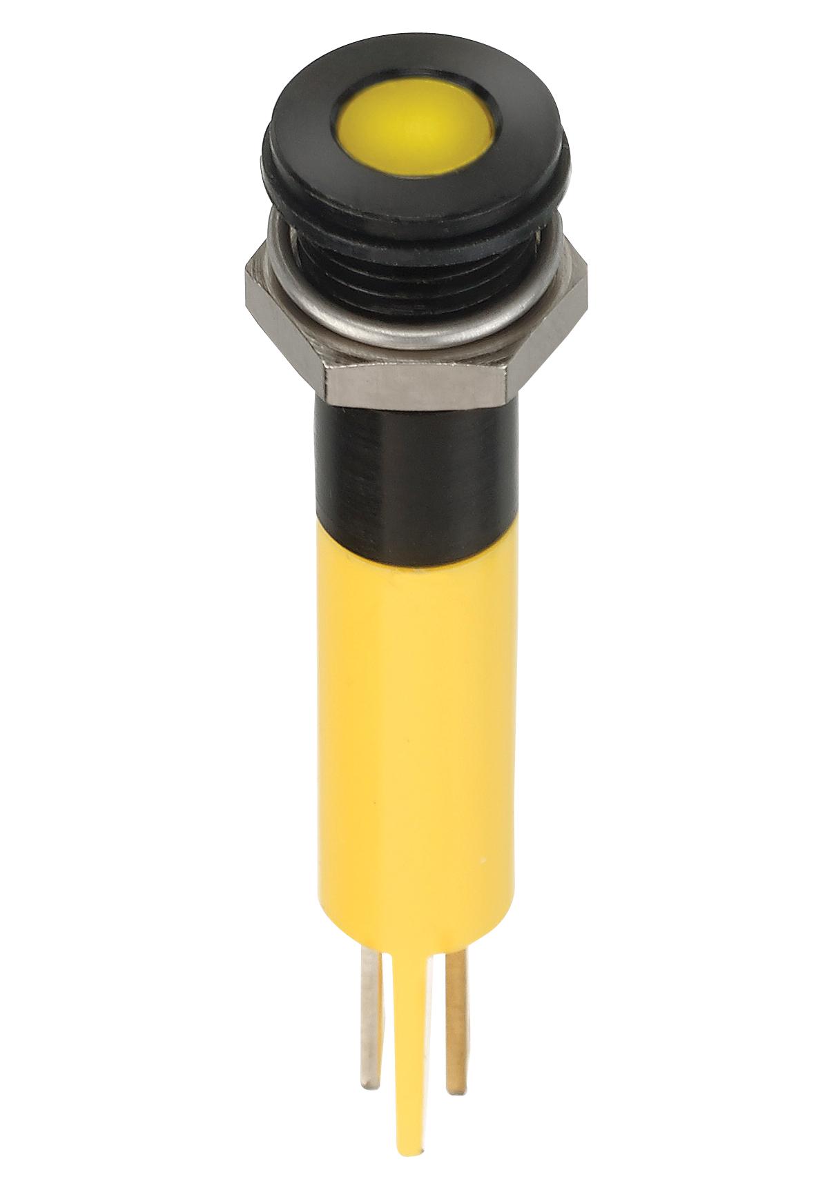 APEM Q8F1Bxxy24E Led Indicator, Panel, 8mm, Yellow, 24Vdc