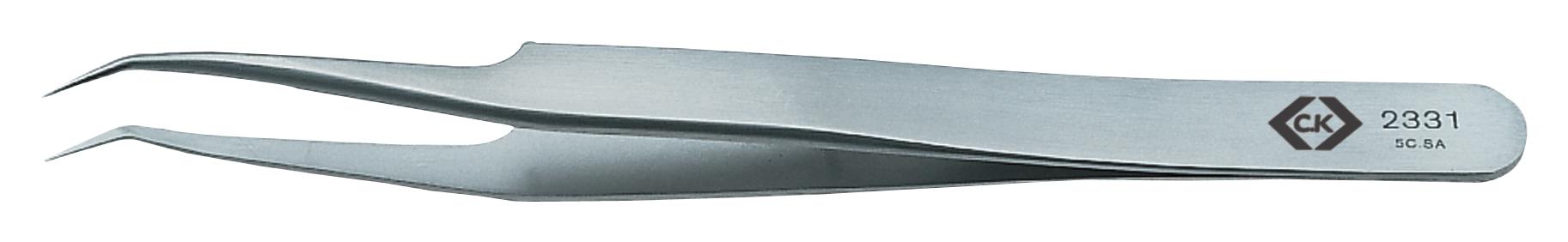 Ck Tools T2331 Precision Tweezer, Fine Bent Tip, 115mm