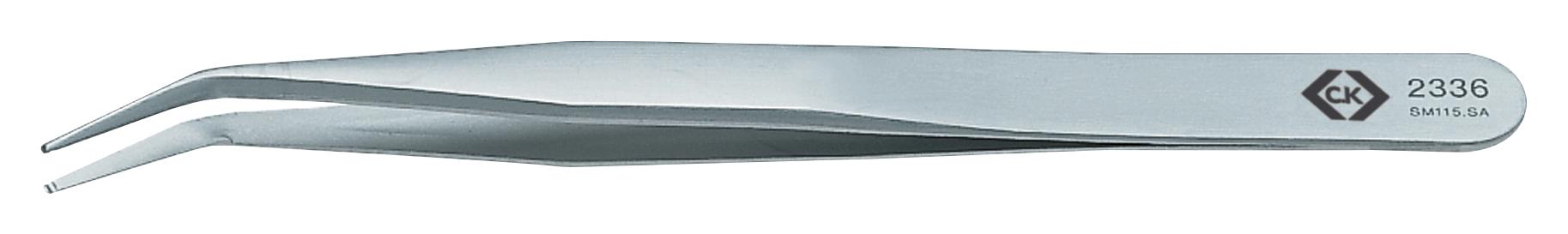 Ck Tools T2336 Precision Tweezer, Bent Tip, 120mm