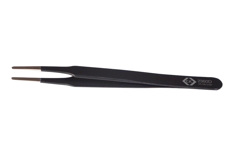 Ck Tools T2360D Esd Tweezer, Flat Round Tip, 123mm