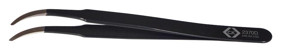 Ck Tools T2370D Esd Tweezer, Fine Bent Tip, 117mm