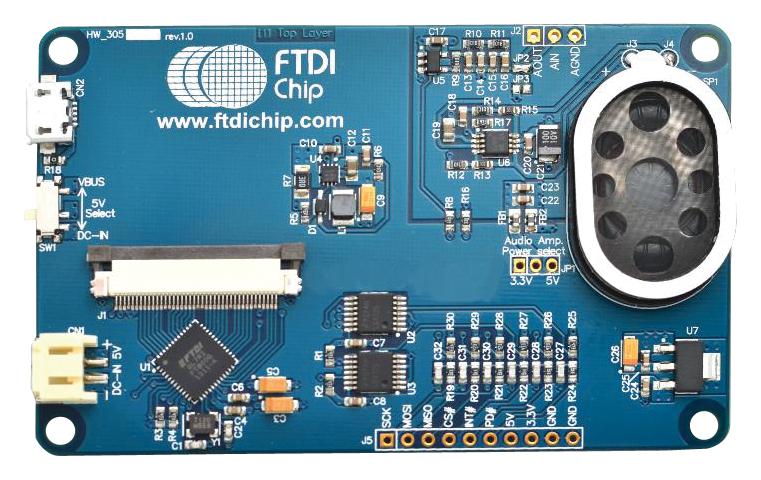 Bridgetek Vm810C50A-N Dev Board, Eve Multimedia Controller