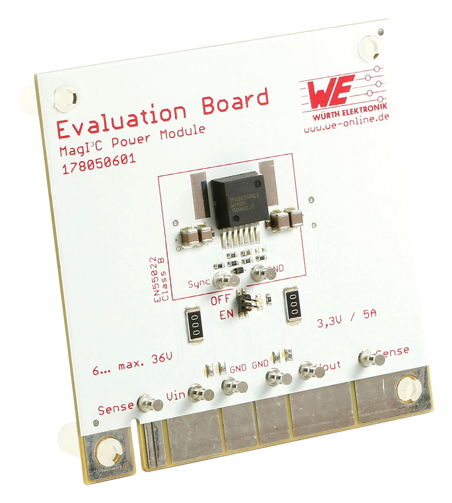 WÃ¼rth Elektronik 178050601 Evaluation Board, Adj Sync Buck Reg