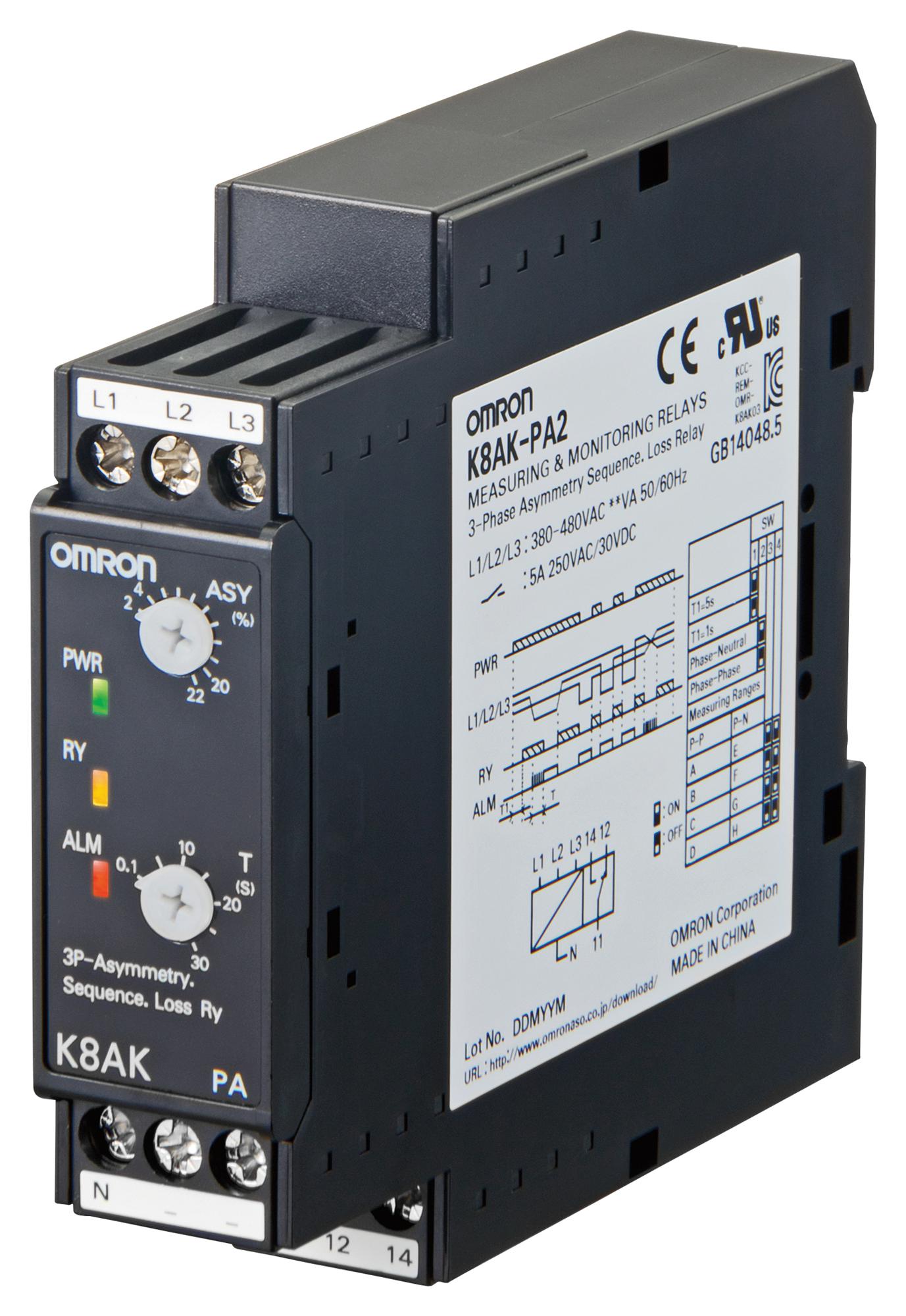 Omron Industrial Automation K8Ak-Ls1 24Vac/dc Conductive Level Ctrl, 24V, Din Rail