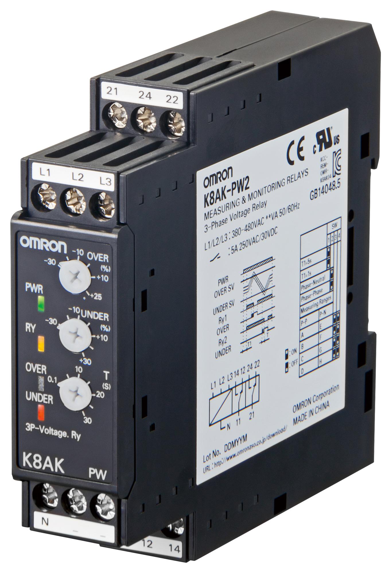 K8AKPW1 Omron Industrial Automation, Phase Monitoring Relay, Voltage