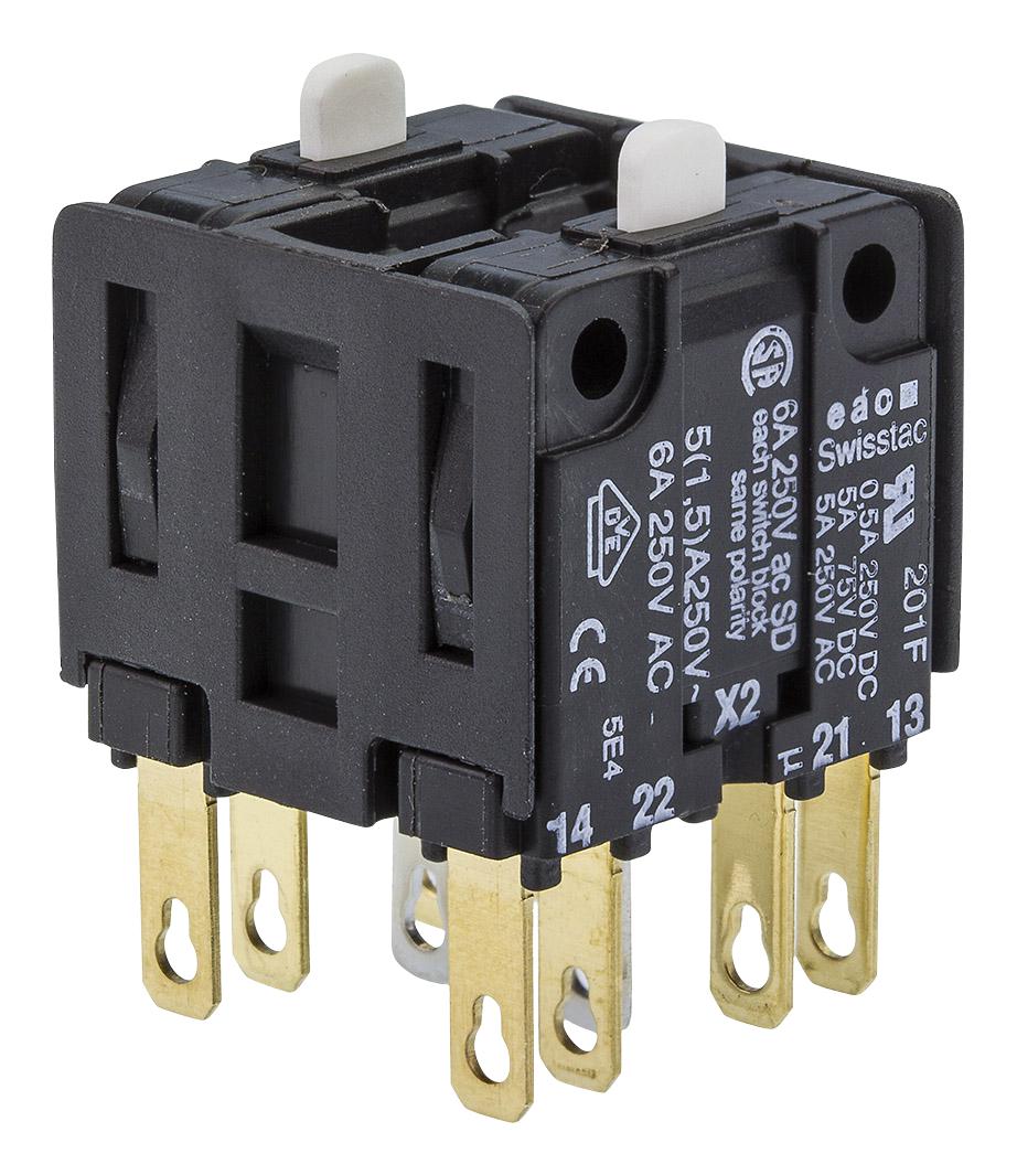 EAO 602F0000-00 Contact Block 2No 2Nc Black Elements