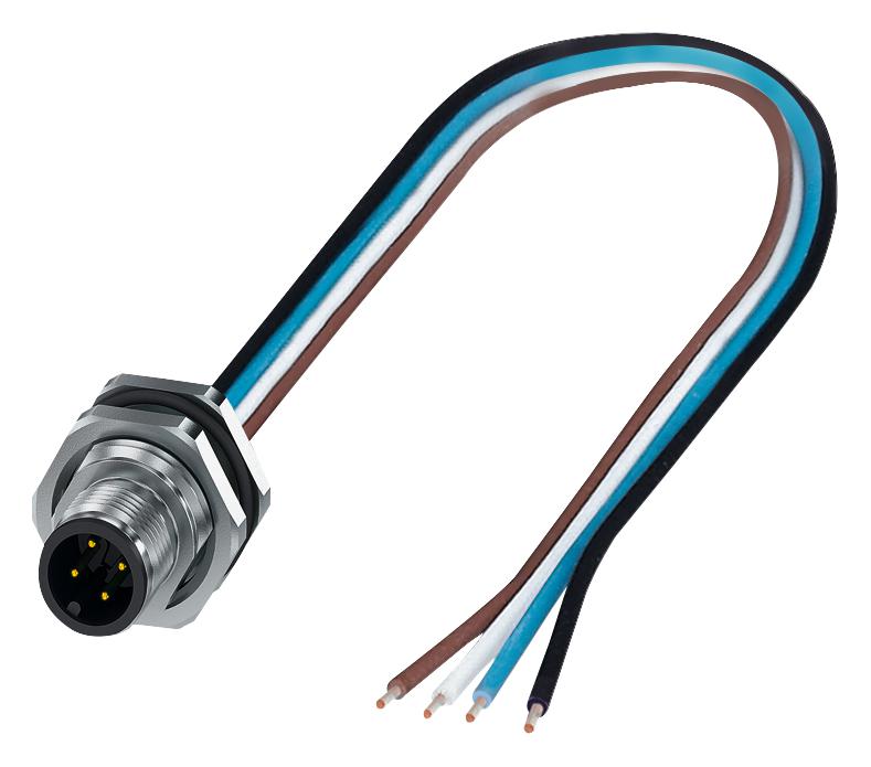 Phoenix Contact 1411591 Sensor Cord, 4P, Plug-Free End, 0.5M