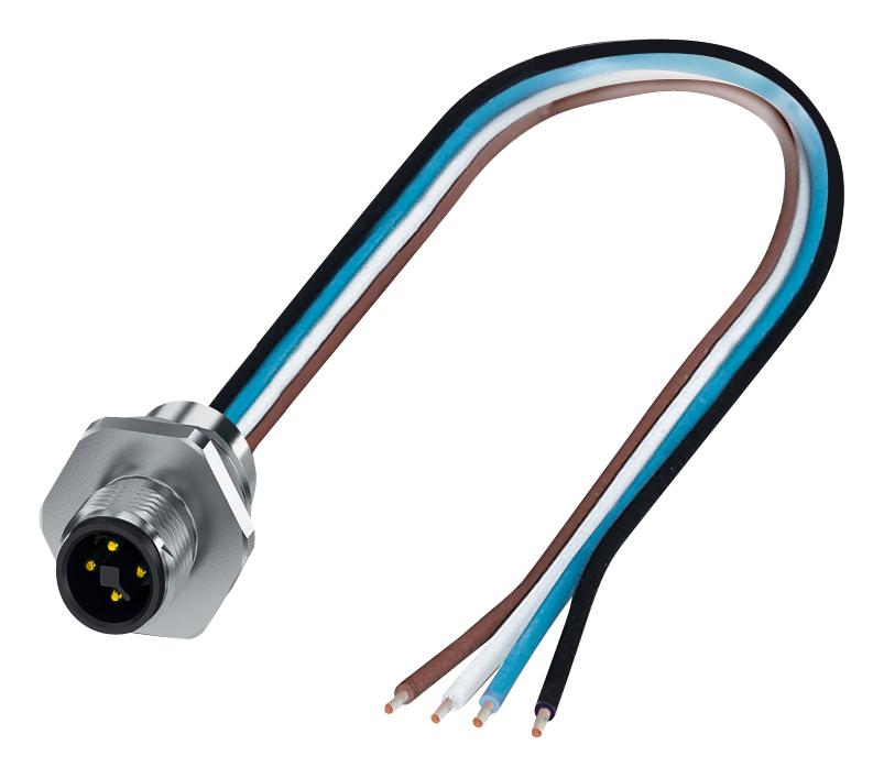 Phoenix Contact 1411608 Sensor Cord, 4P, Plug-Free End, 0.5M