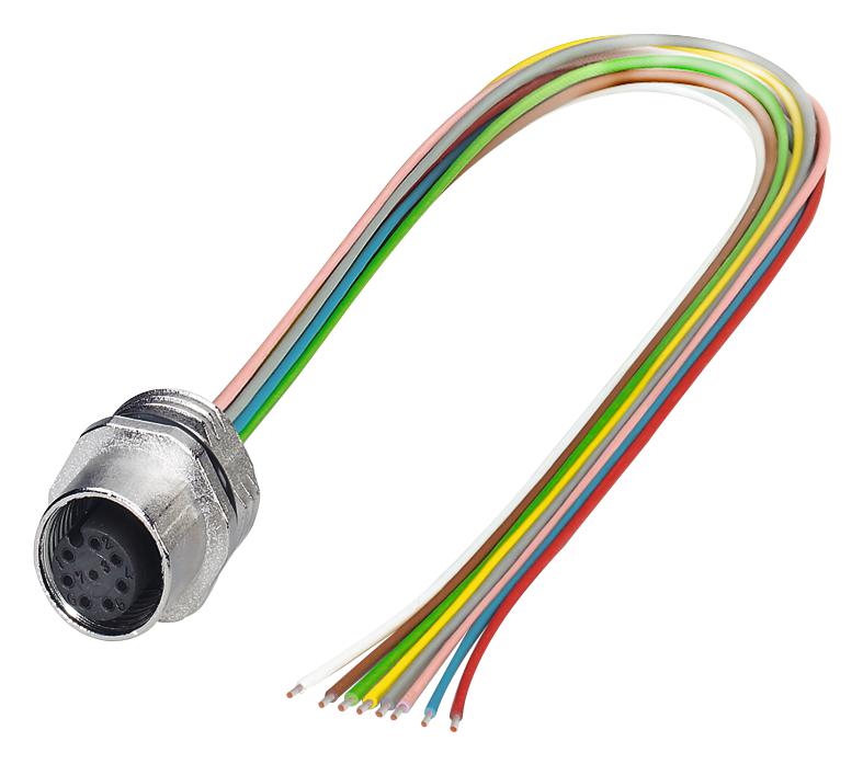 Phoenix Contact 1513758 Sensor Cord, 8P, M12 Rcpt-Free End, 0.5M