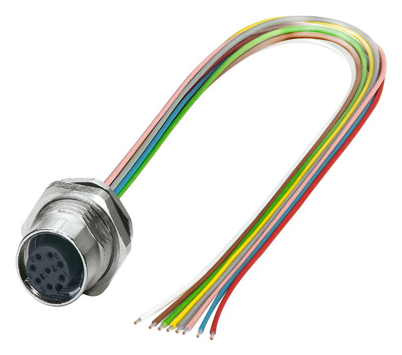 Phoenix Contact 1542732 Sensor Cord, 8P, M12 Rcpt-Free End, 0.5M