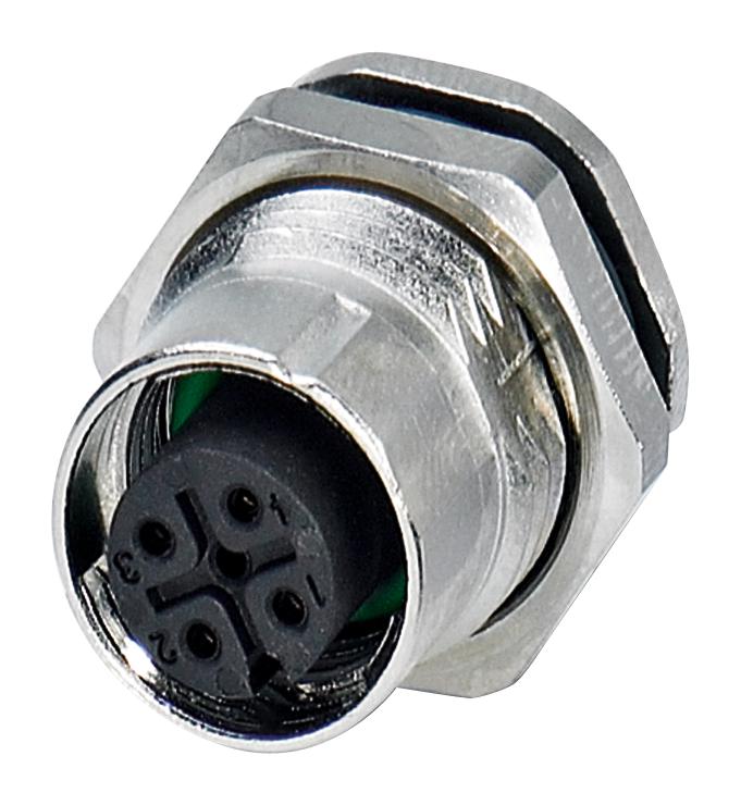 Phoenix Contact 1553462 Sensor Connector, M12, Rcpt, 4Pos