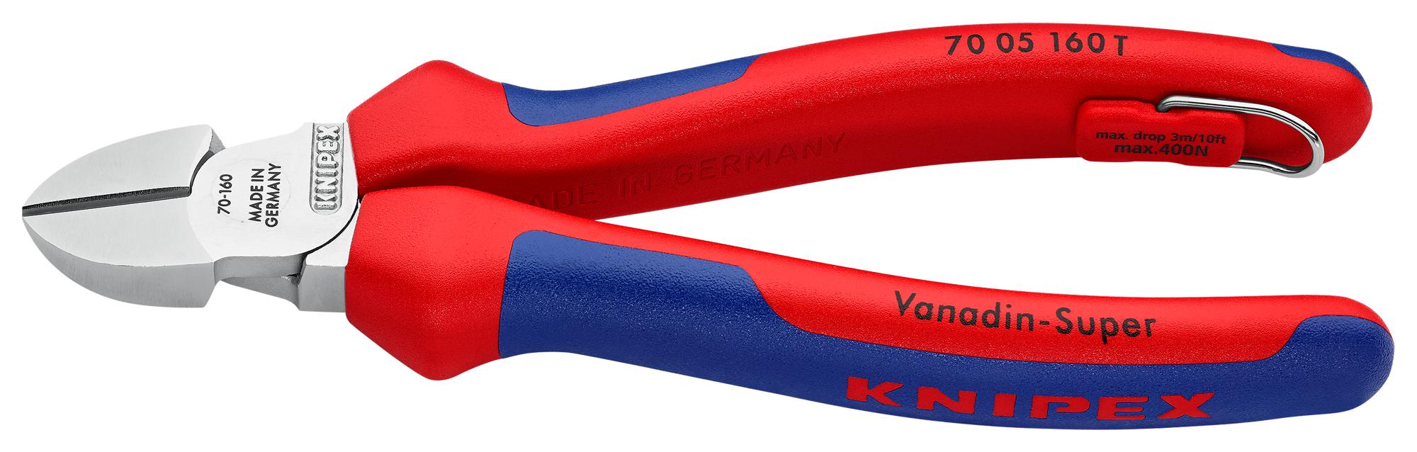 Knipex 70 05 160 T Diagonal Cutter, 160mm, 4mm Cut Capacitoracity