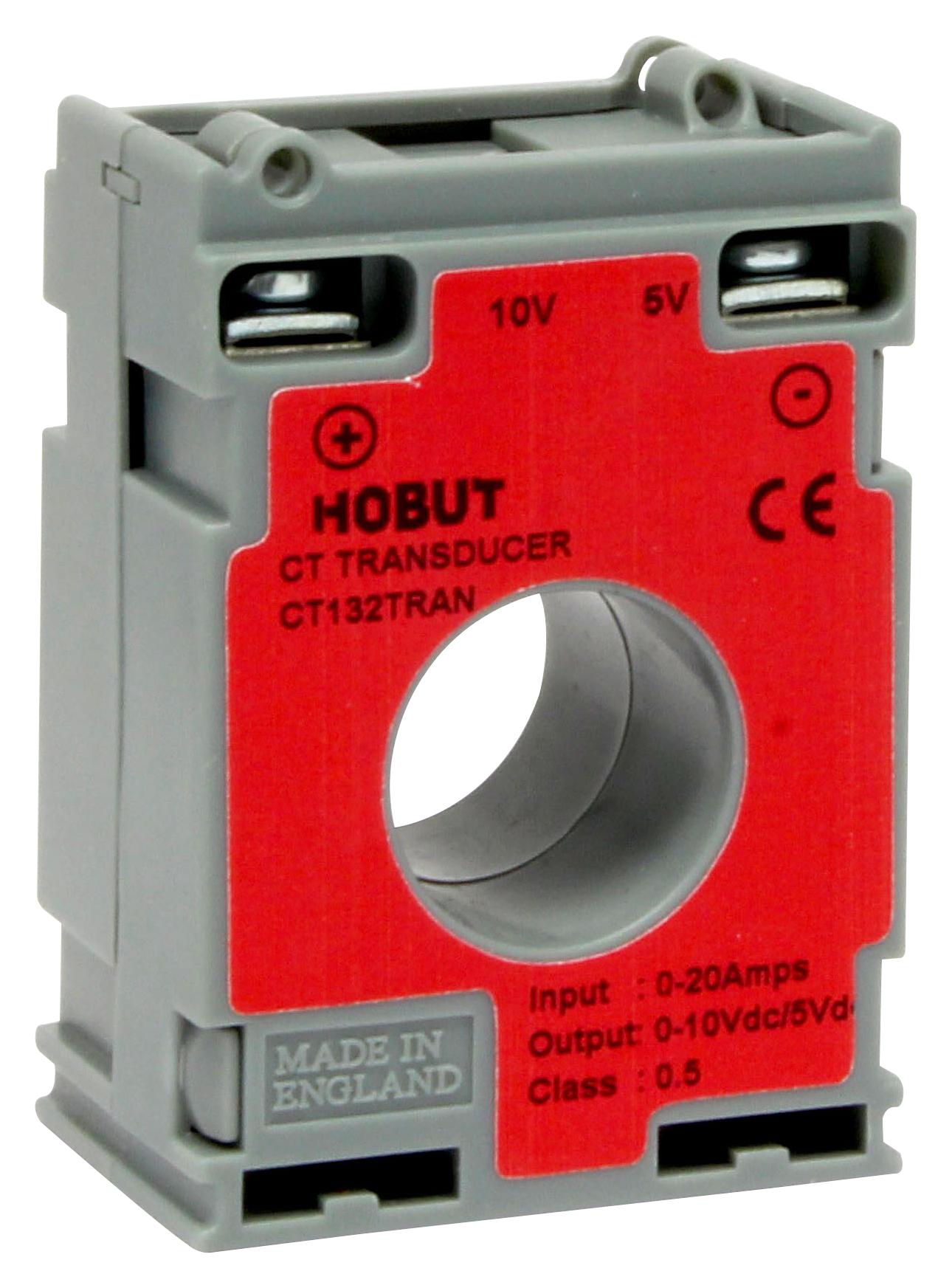 Hobut Ct132Tran50A-5/10V Current Sensor, 50A, 0.5%, Din Rail