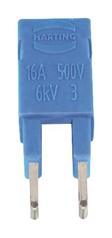 HARTING 09330009821 Jumper, 2Pos, 16A, 4.6mm, Blue