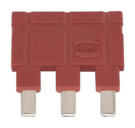 HARTING 09330009831 Jumper, 3Pos, 16A, 6.7mm, Red