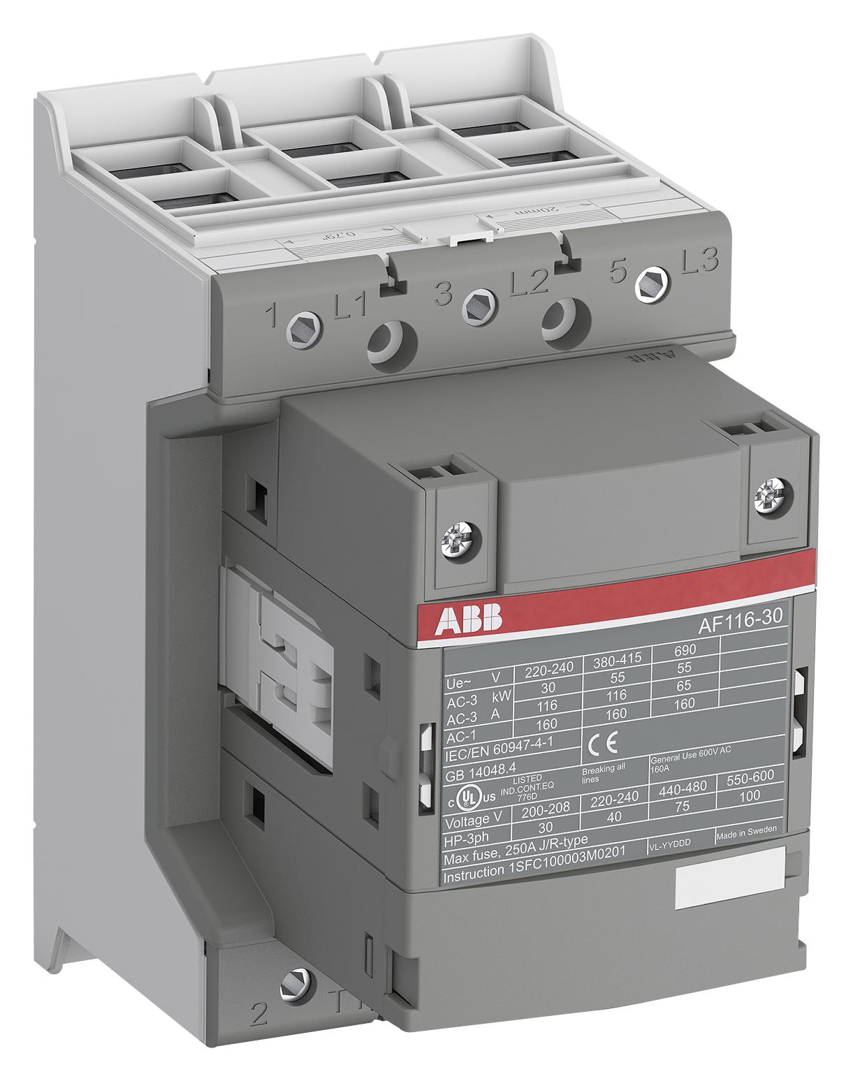 Abb Af116-30-11-13 Contactor, 3Pst-No, 690V, Dinrail