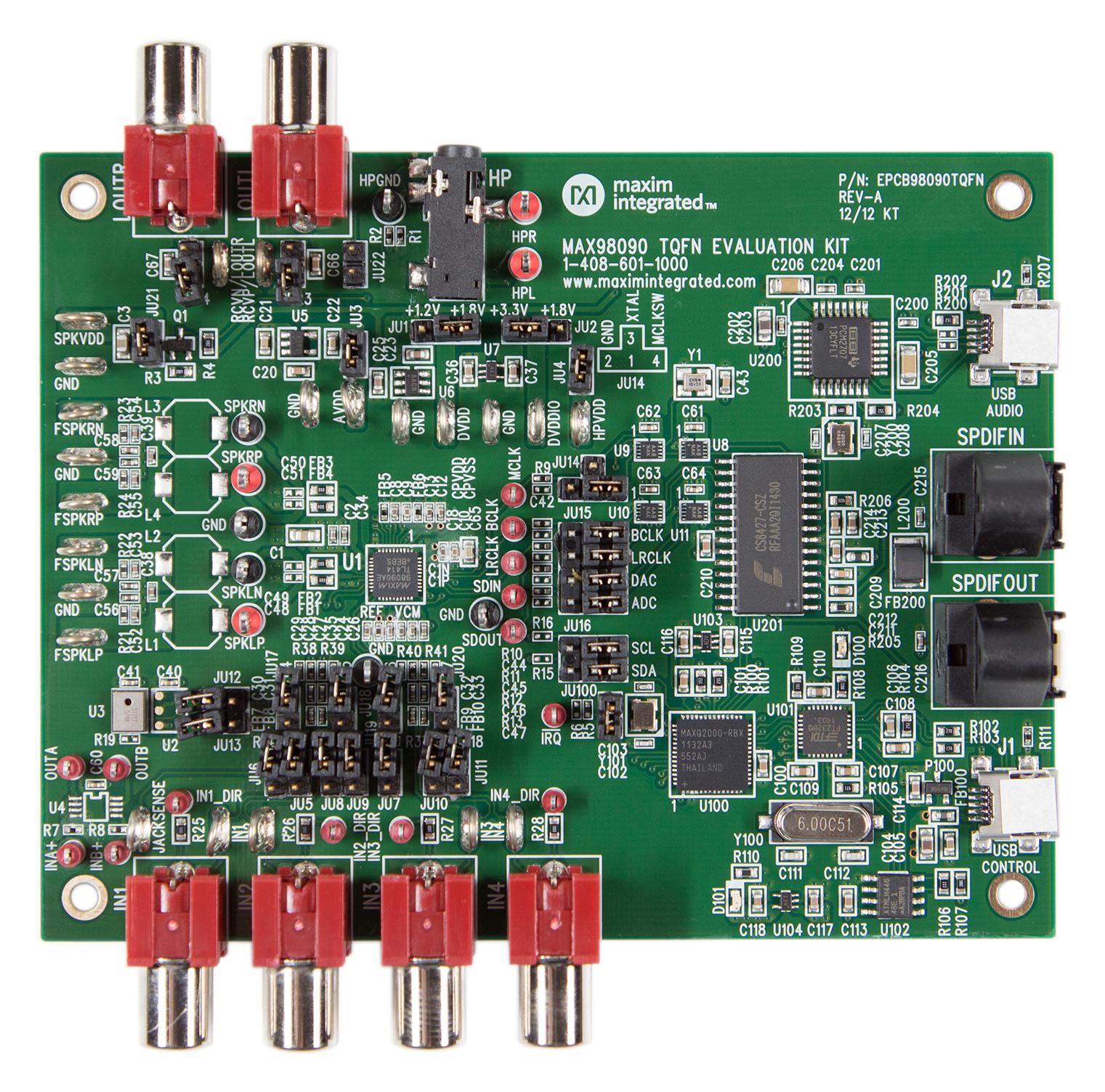 Analog Devices Max98090Evkit#tqfn Evaluation Board, Audio Codec