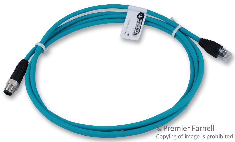 Lumberg Automation 0985 706 103/2M Enet/ip Cordset, 4Pos M12-Rj45 Plug, 2M