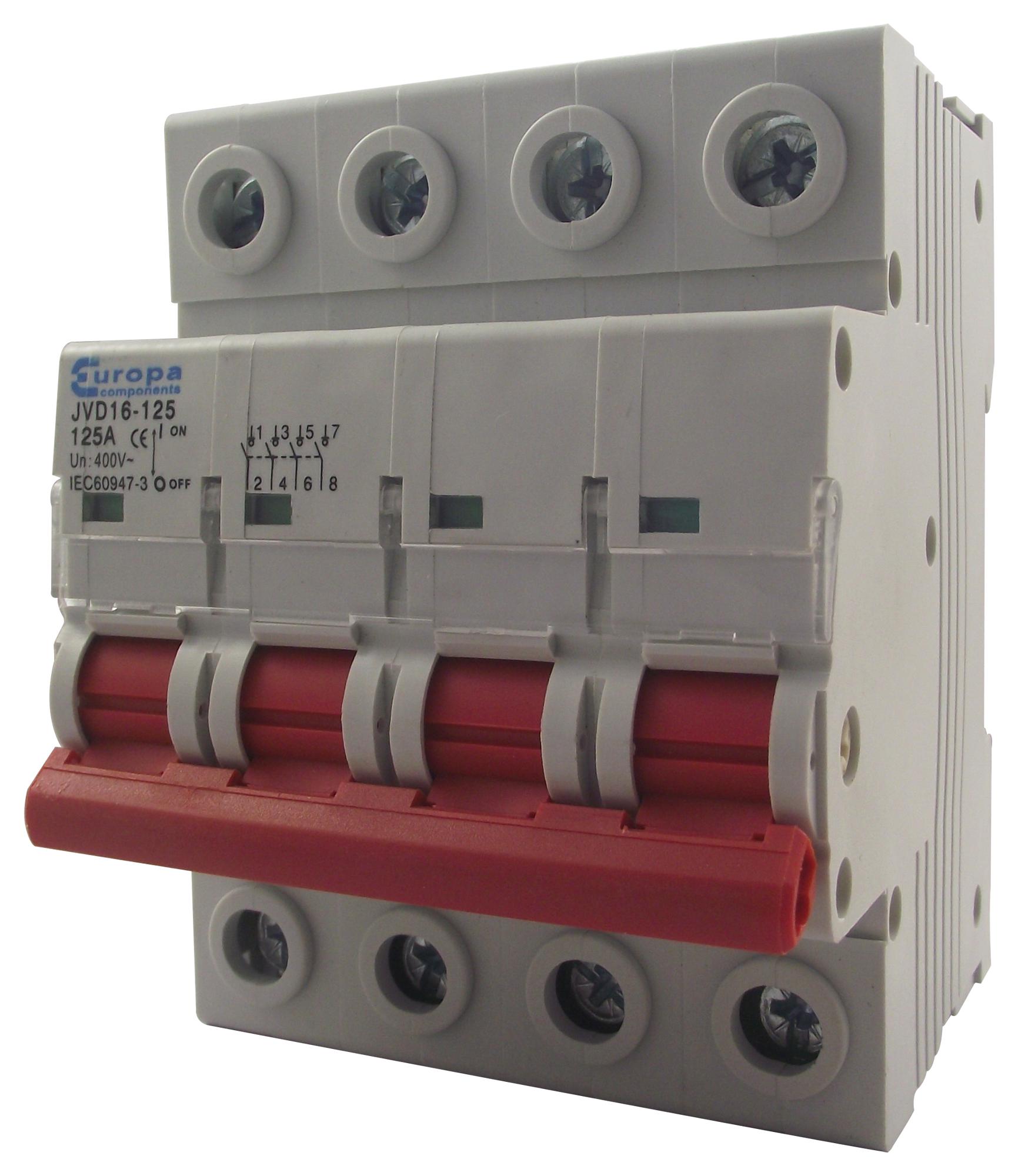 Europa Iso125-4 Main Switch/isolator, 4 Pole, 230V, 125A