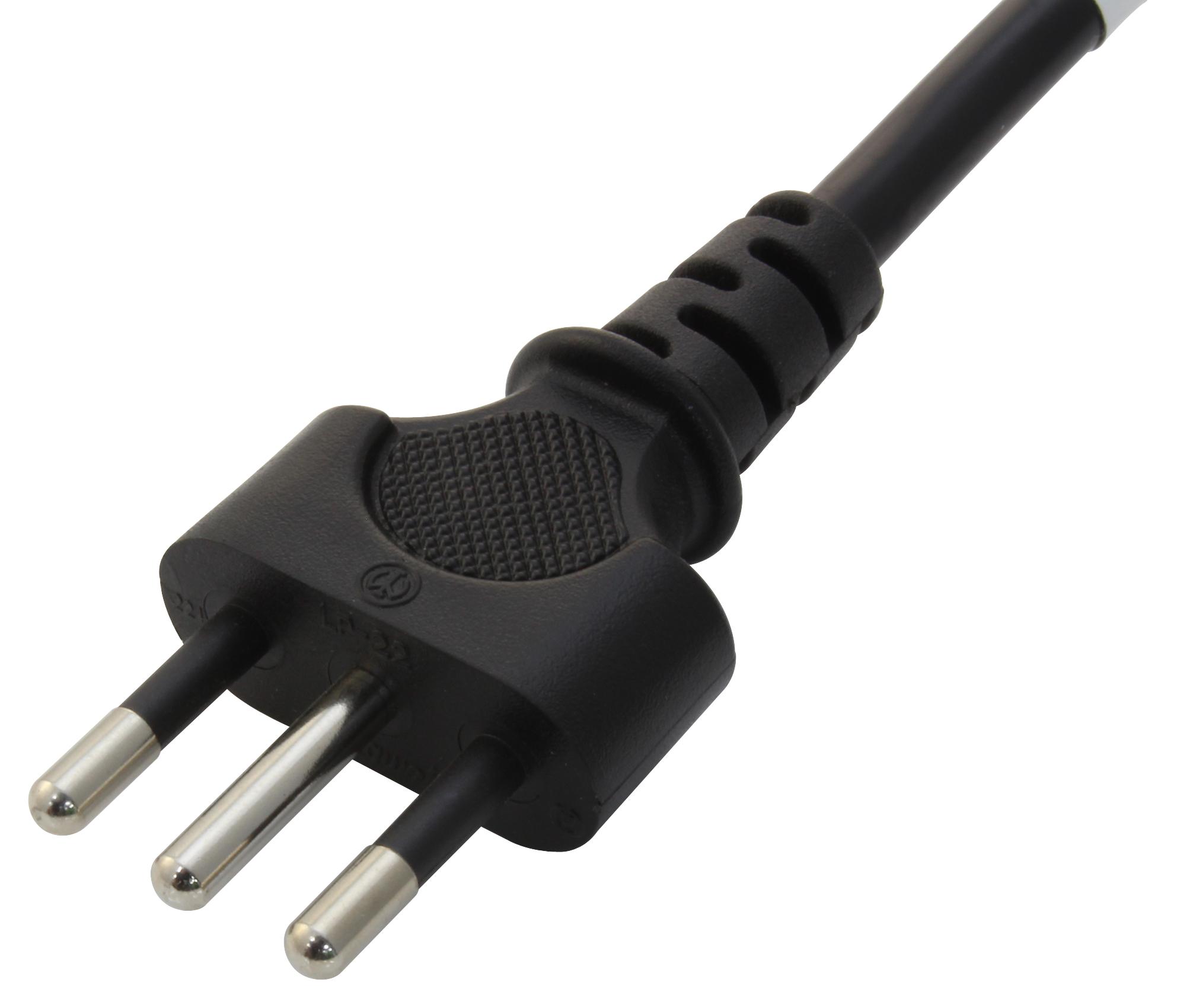 Multicomp Pro Gw-151645 Pwr Cord, Italian Plug-Free End, 2M, Blk