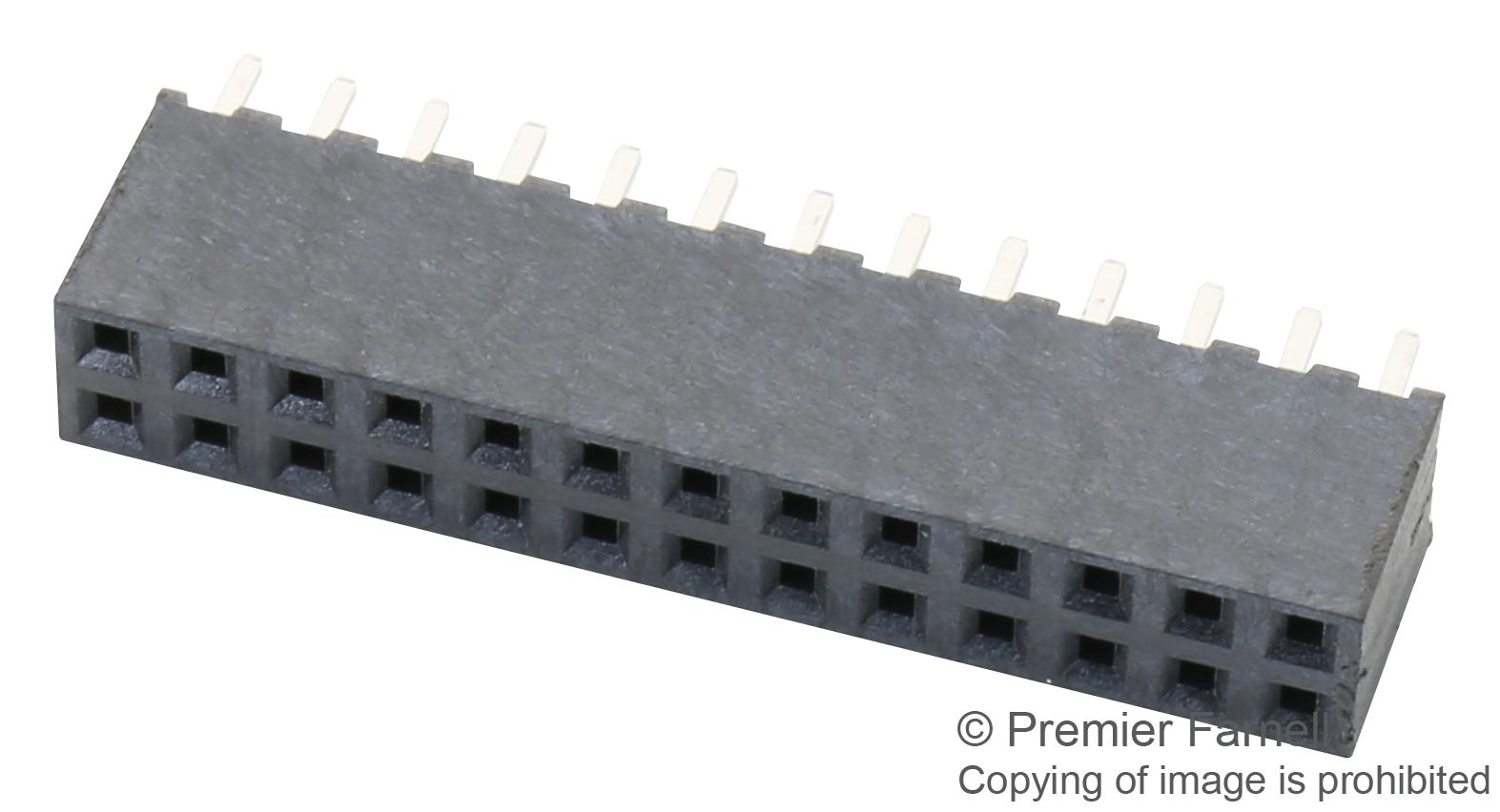 Samtec Sqw-113-01-L-D Connector, Rcpt, 26Pos, 2Row, 2mm