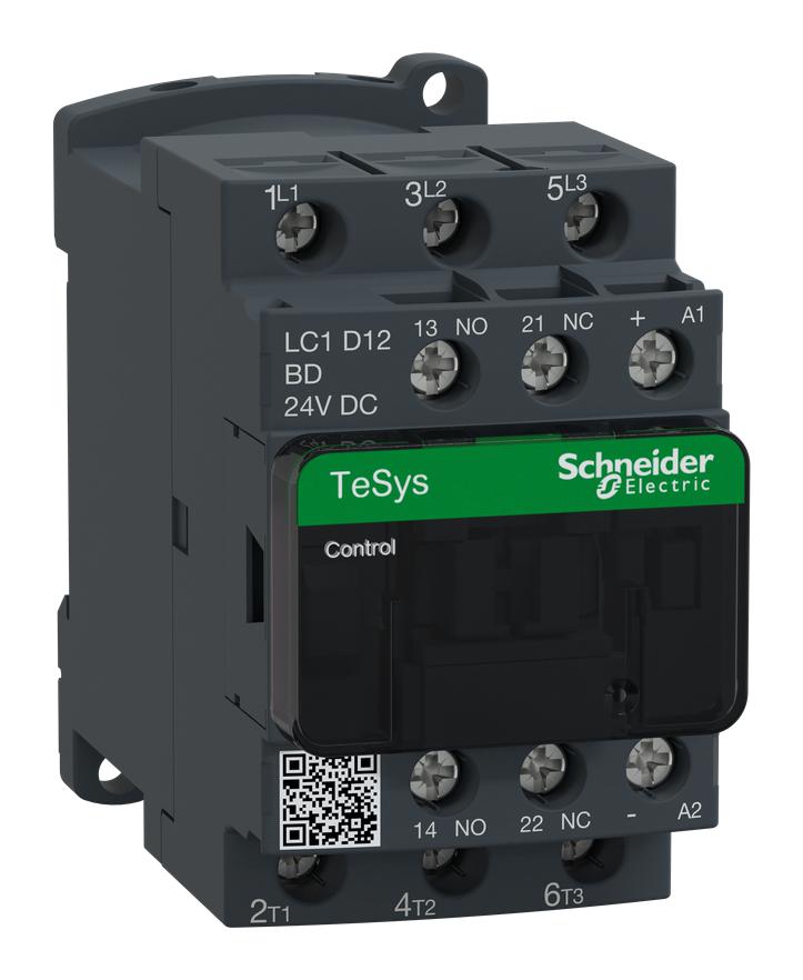 Schneider Electric Lc1D12Bd Contactor, 3Pst-No, 24Vdc, Din Rail