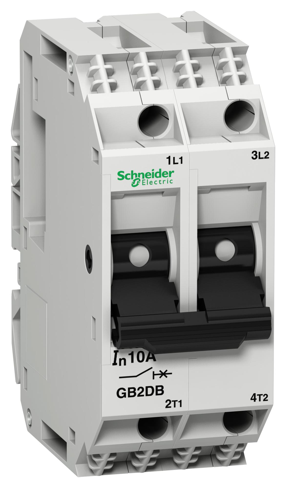 Schneider Electric Gb2Db07 Circuit Breaker, 2 Pole, Din Rail/panel