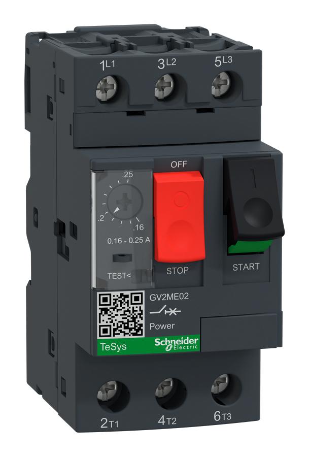 Schneider Electric Gv2Me02 Circuit Breaker, 3 Pole, 690V, Din Rail