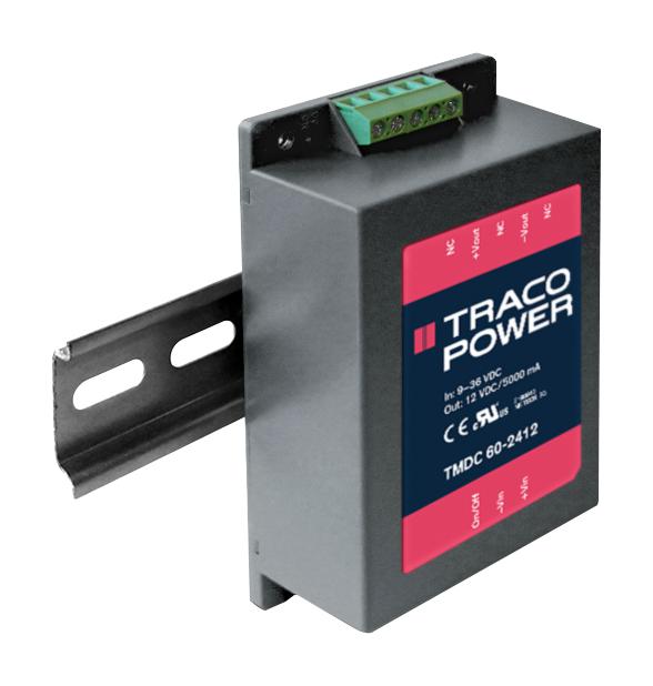 TRACO Power Tmdc 60-2412 Dc-Dc Converter, 12V, 5A, 60W