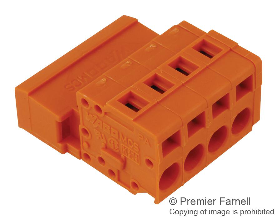 WAGO 231-634 Terminal Block, Pluggable, 4Pos, 12Awg