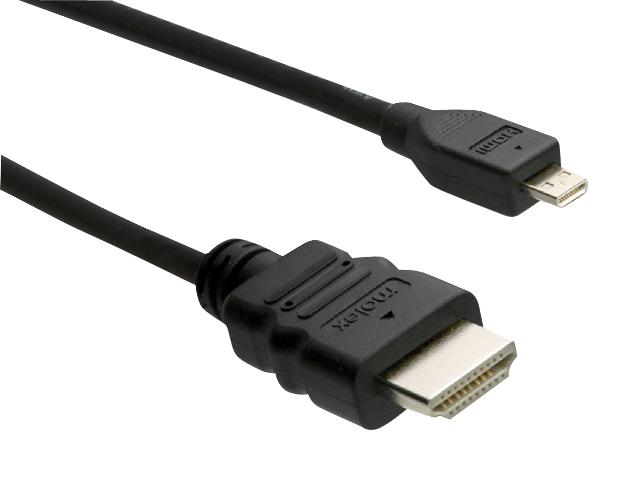 Molex 68786-0002 Audio Cable, Hdmi D Plug-A Plug, 4.9Ft