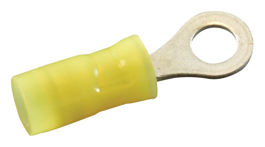 Amp Connectors / Te Connectivity 53073 Terminal, Ring Tongue, #6, 24Awg, Yellow