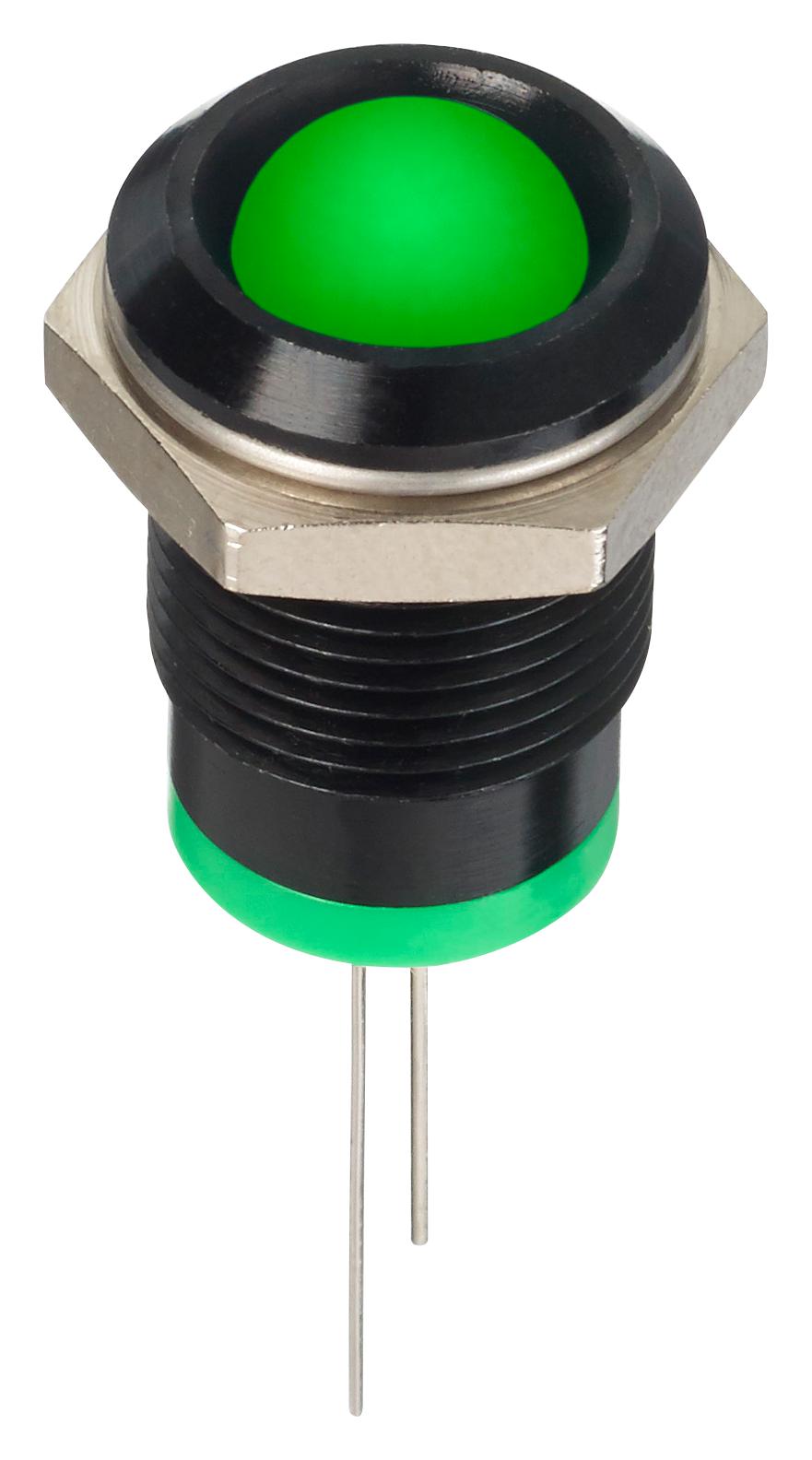 APEM Q14P6Bxxg02 Led Indicator, Panel, 14mm, Green, 2V