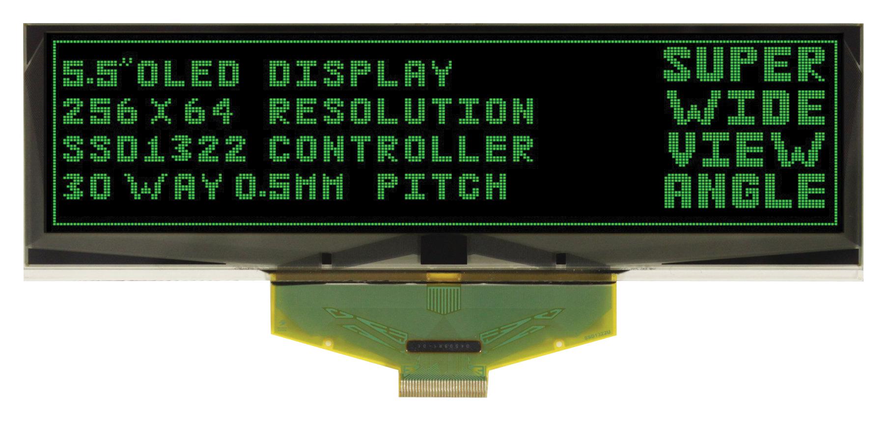 Midas Displays Mcot256064C1Y-Gm Display, Oled, 256X64, 2.75V