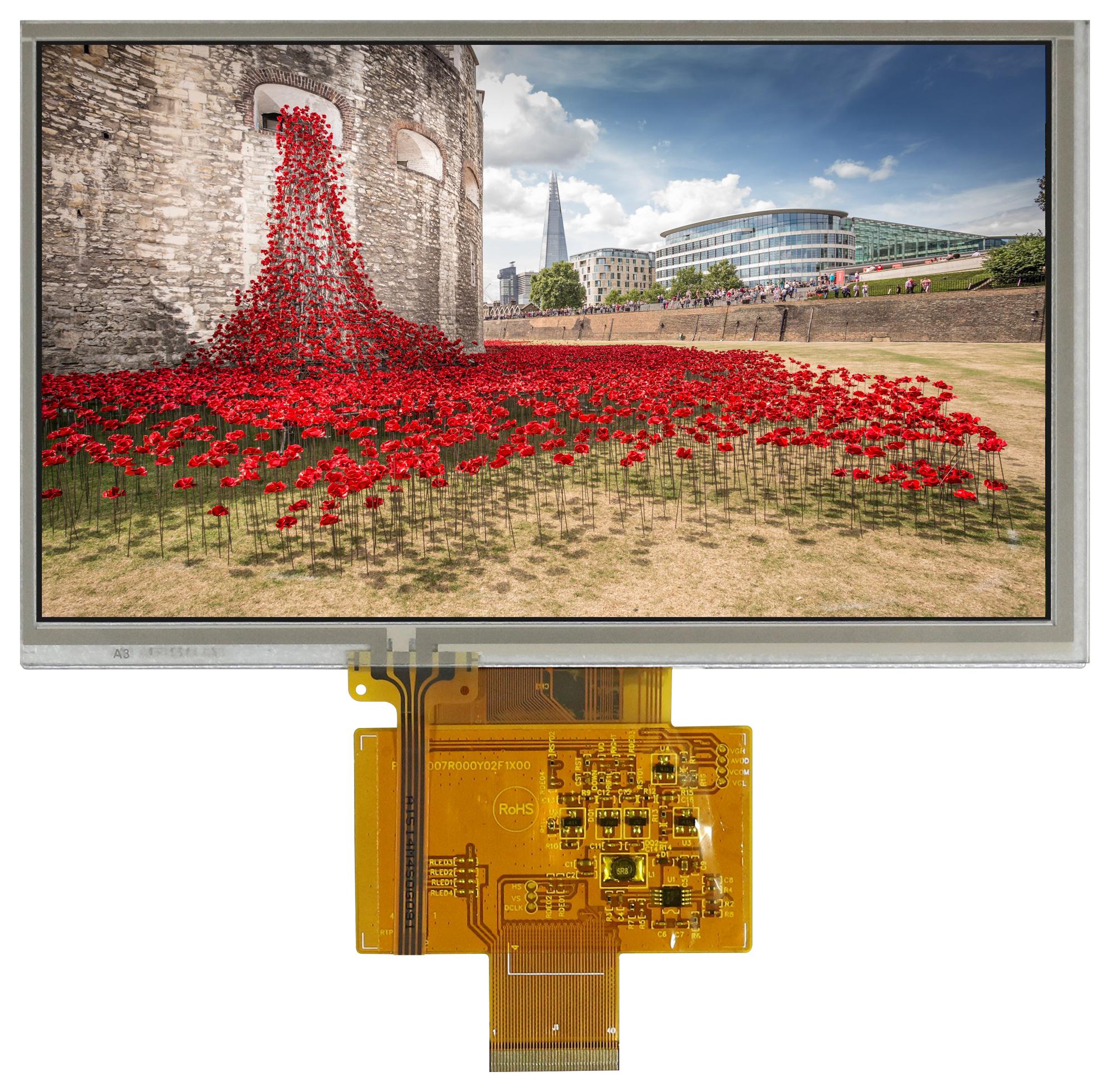 Midas Displays Mct070Z0W800480Lml Display, Tft Lcd, 7, Transmissive