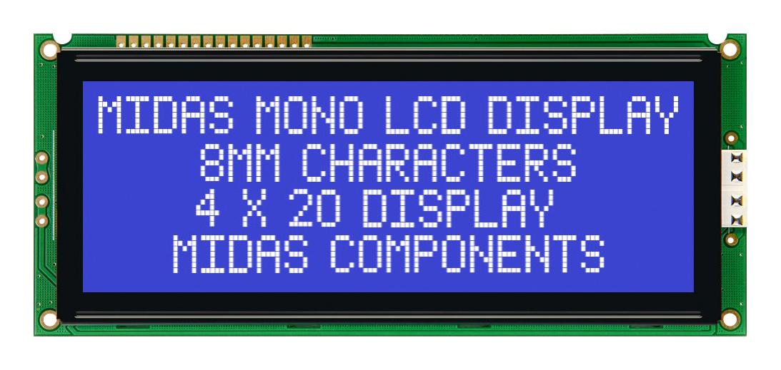 Midas Displays Mc42008A6W-Bnmlw Display, Alphanumeric, White