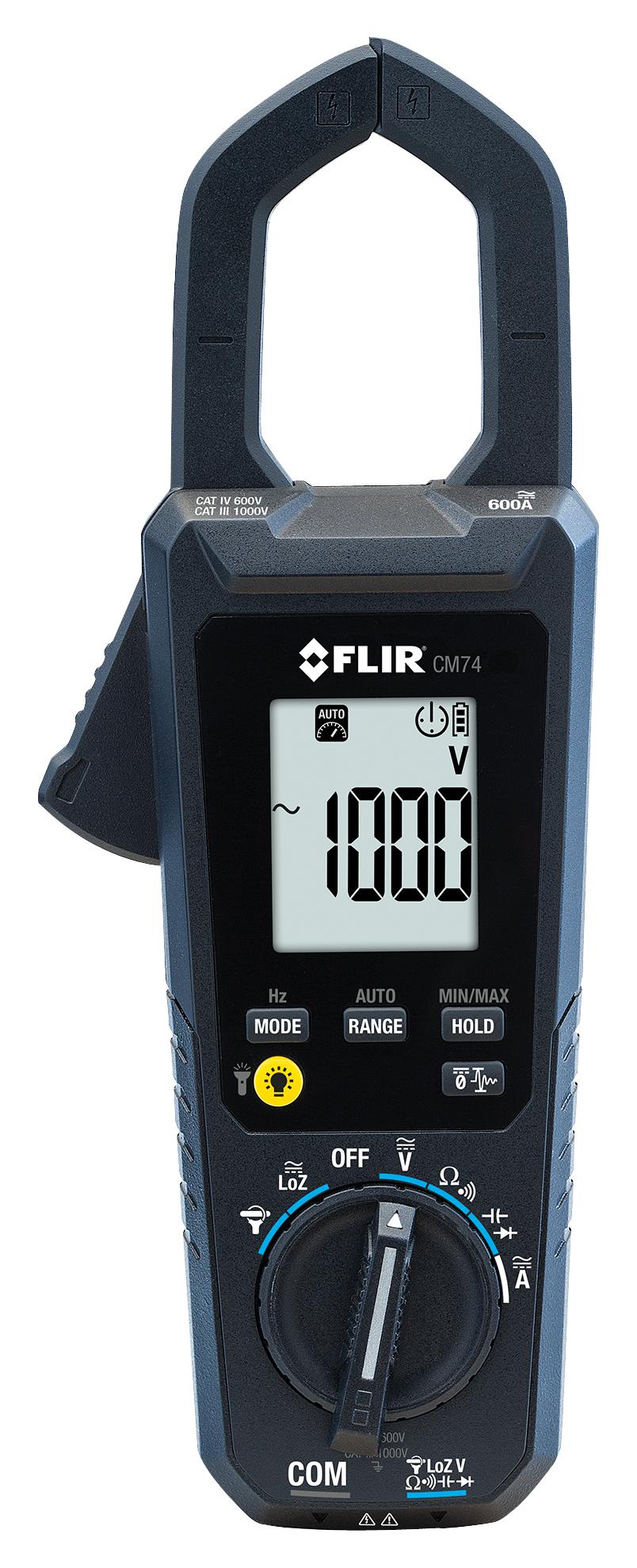 Flir Cm74 Ac/dc Clamp Meter, Auto/manual, 600A