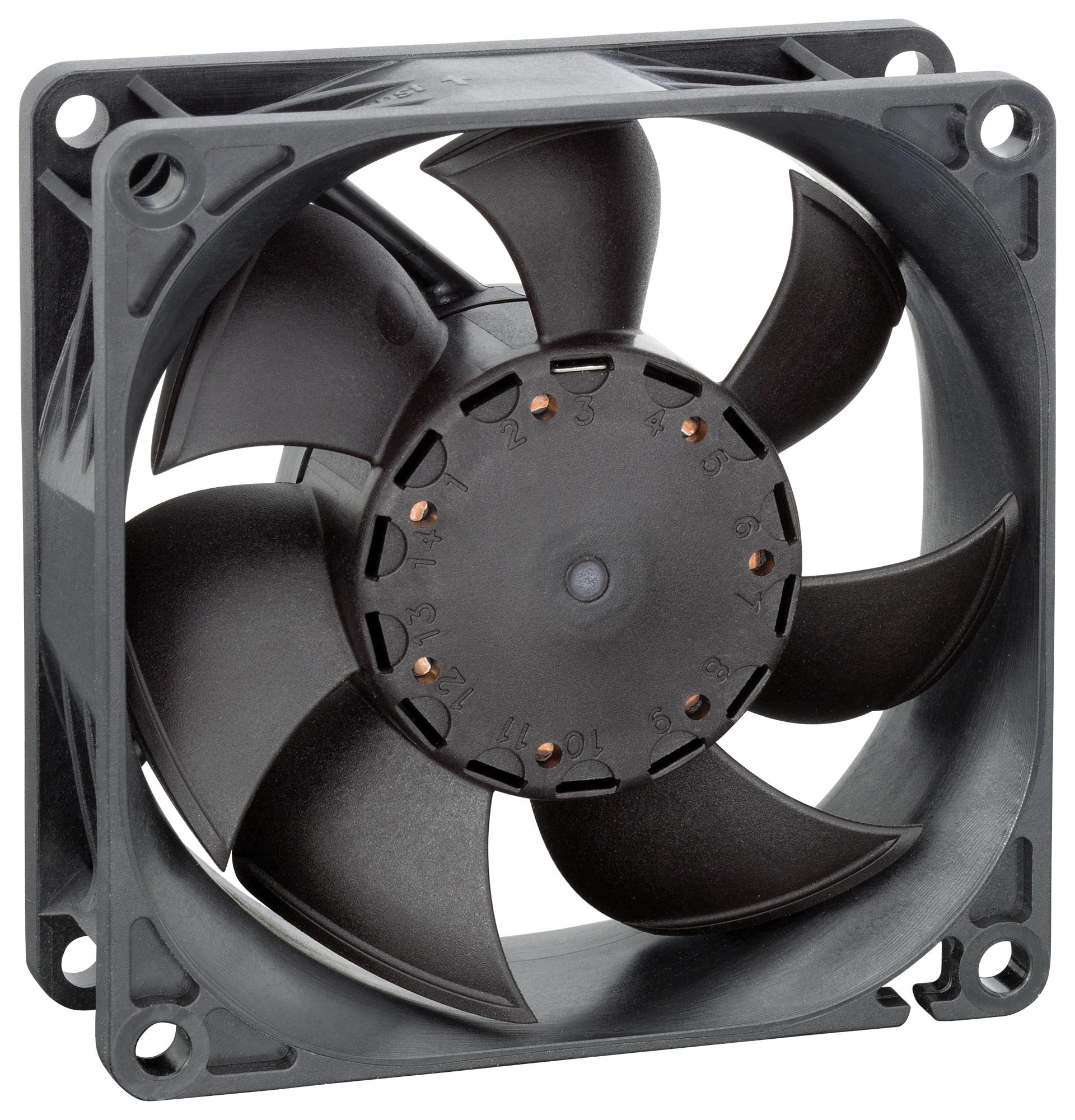 Ebm-papst 8452/2Hhp Axial Fan, Dc, 80mm, 12V, 43Dba